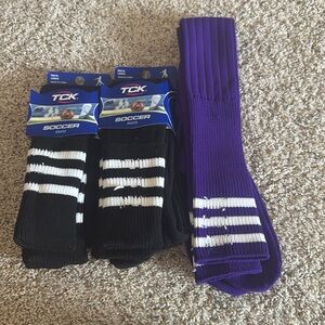 TCK Black Soccer Socks- large
